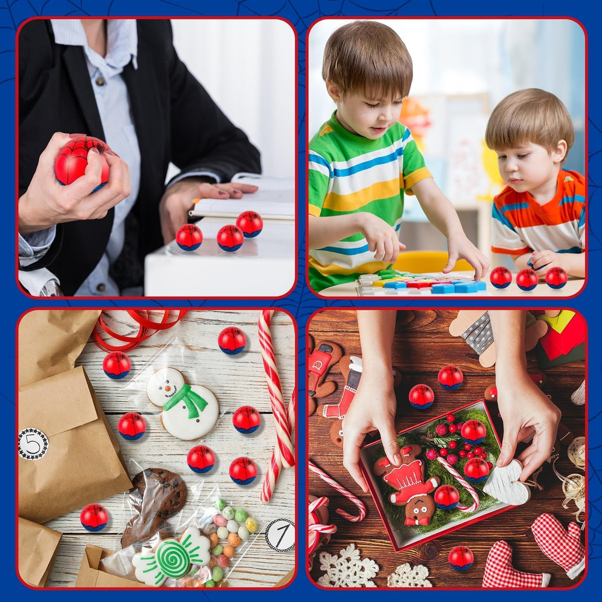 AXBMM 24 Pcs Spider Stress Balls – 1.57in Fidget Toys for Parties & Classrooms