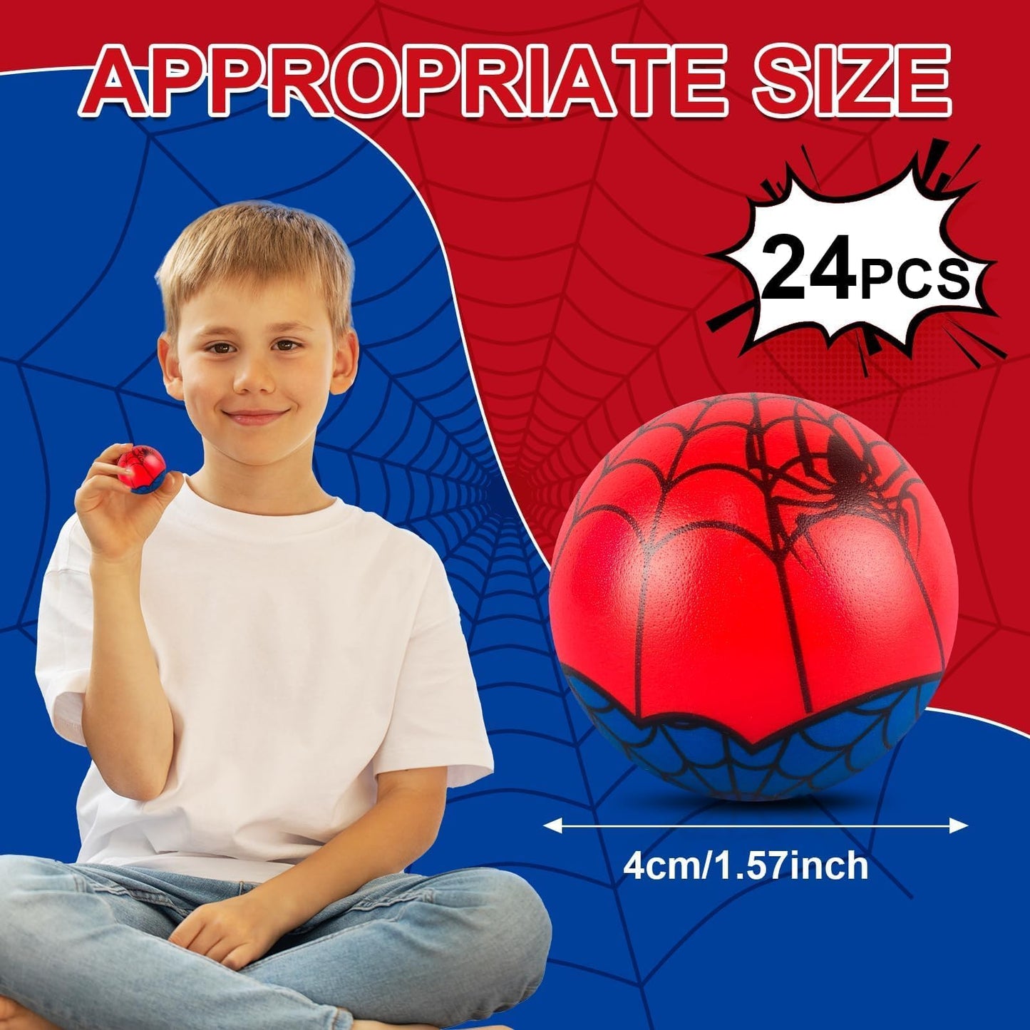 AXBMM 24 Pcs Spider Stress Balls – 1.57in Fidget Toys for Parties & Classrooms