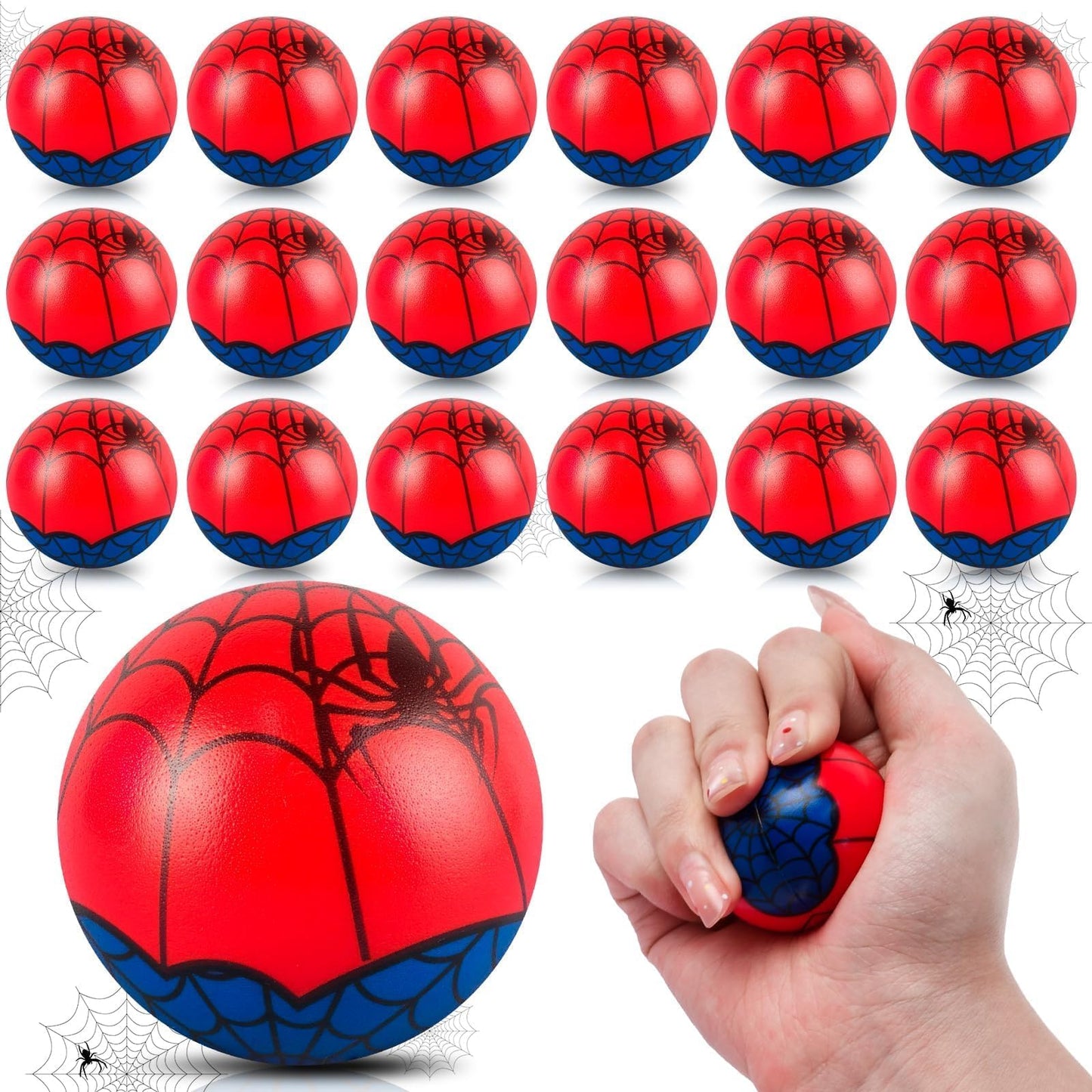 AXBMM 24 Pcs Spider Stress Balls – 1.57in Fidget Toys for Parties & Classrooms