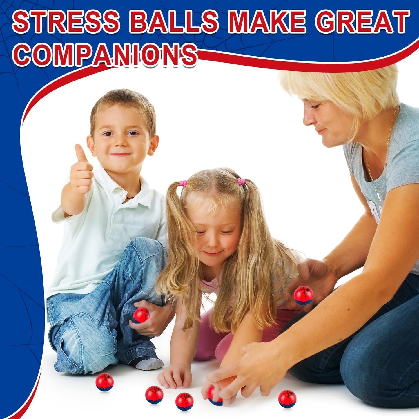 AXBMM 24 Pcs Spider Stress Balls – 1.57in Fidget Toys for Parties & Classrooms