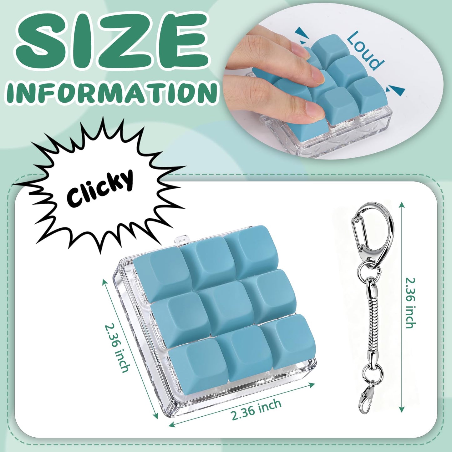 Axlksia Keyboard Fidget Toy – Clicker Keychain for Stress Relief & Focus (Style H)