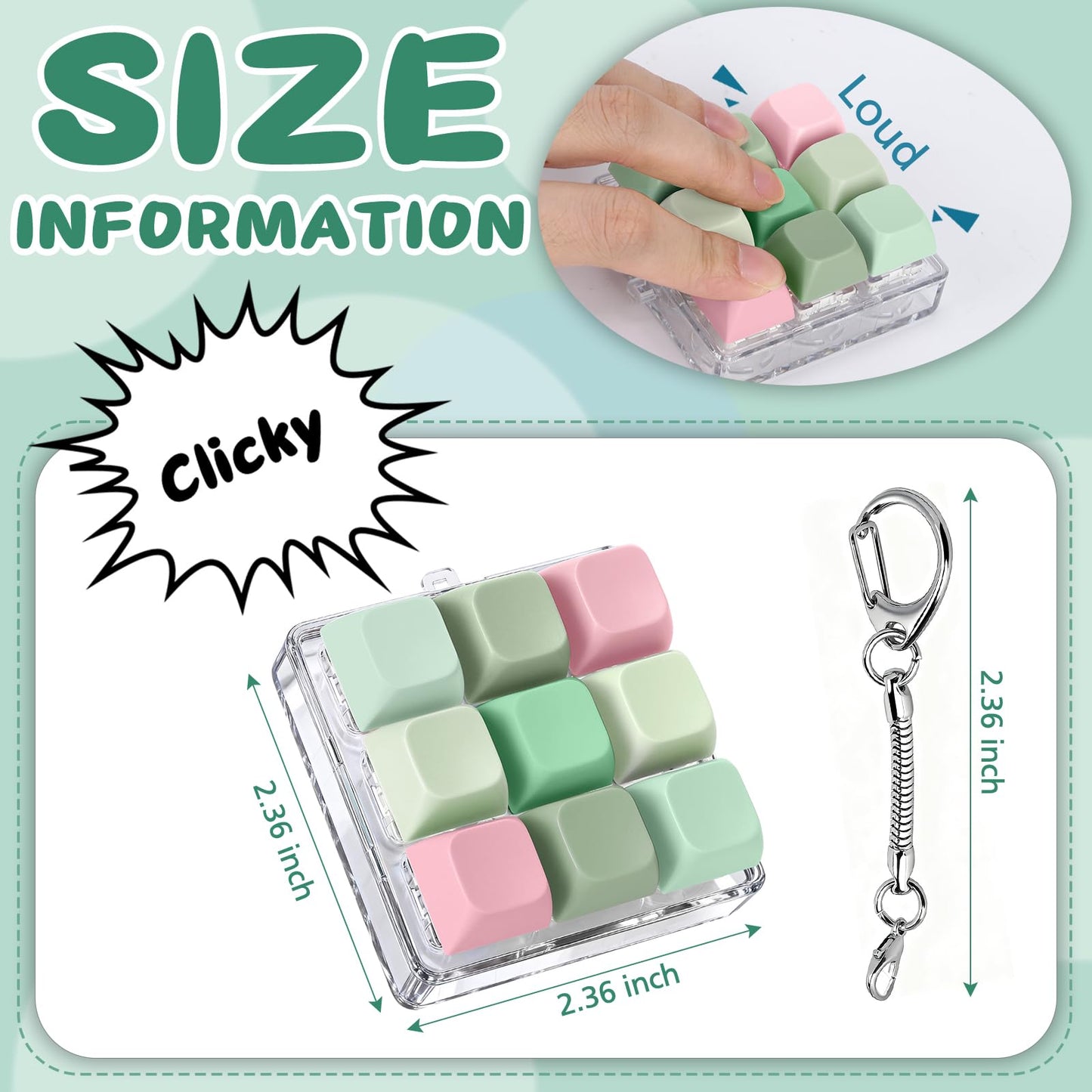 Axlksia Keyboard Fidget Toy (Style Y) – Portable Stress Relief & Focus Keychain
