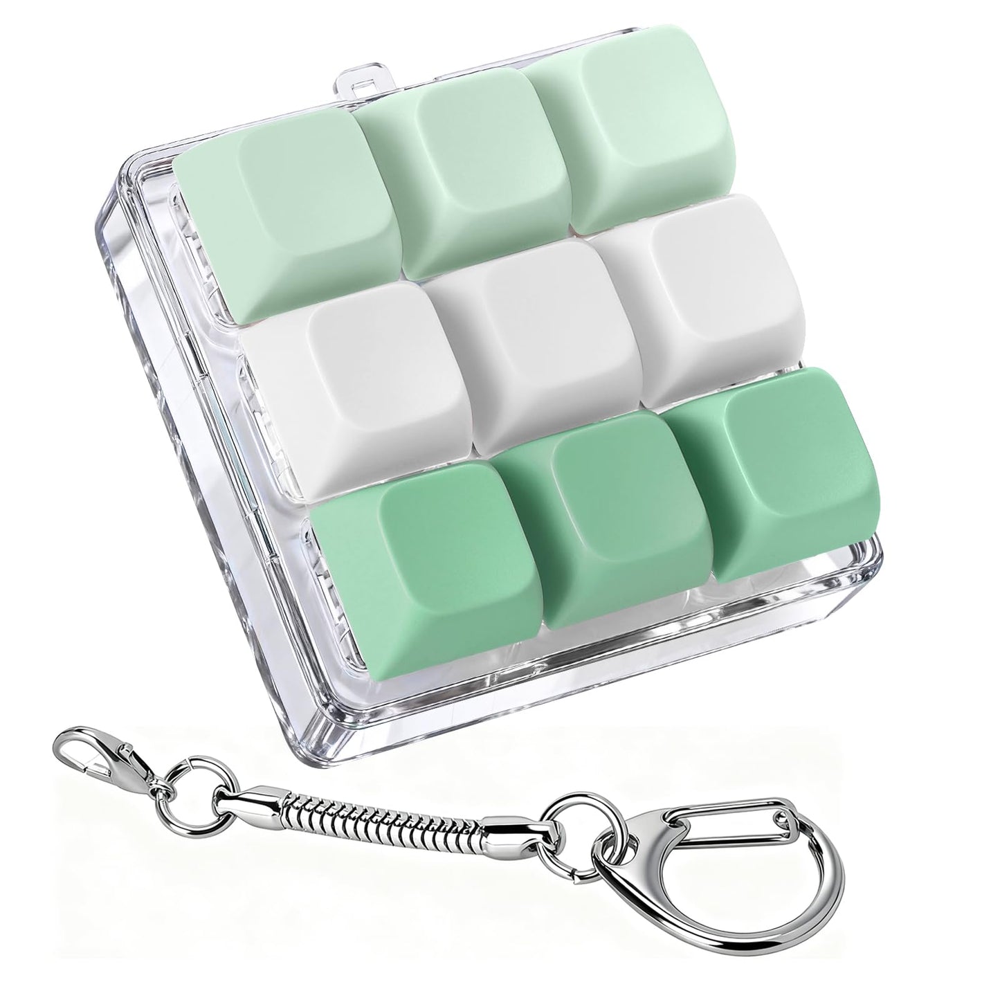 Axlksia Keyboard Fidget Toy – Portable Fidget Clicker Keychain for Stress Relief (Style A-A)