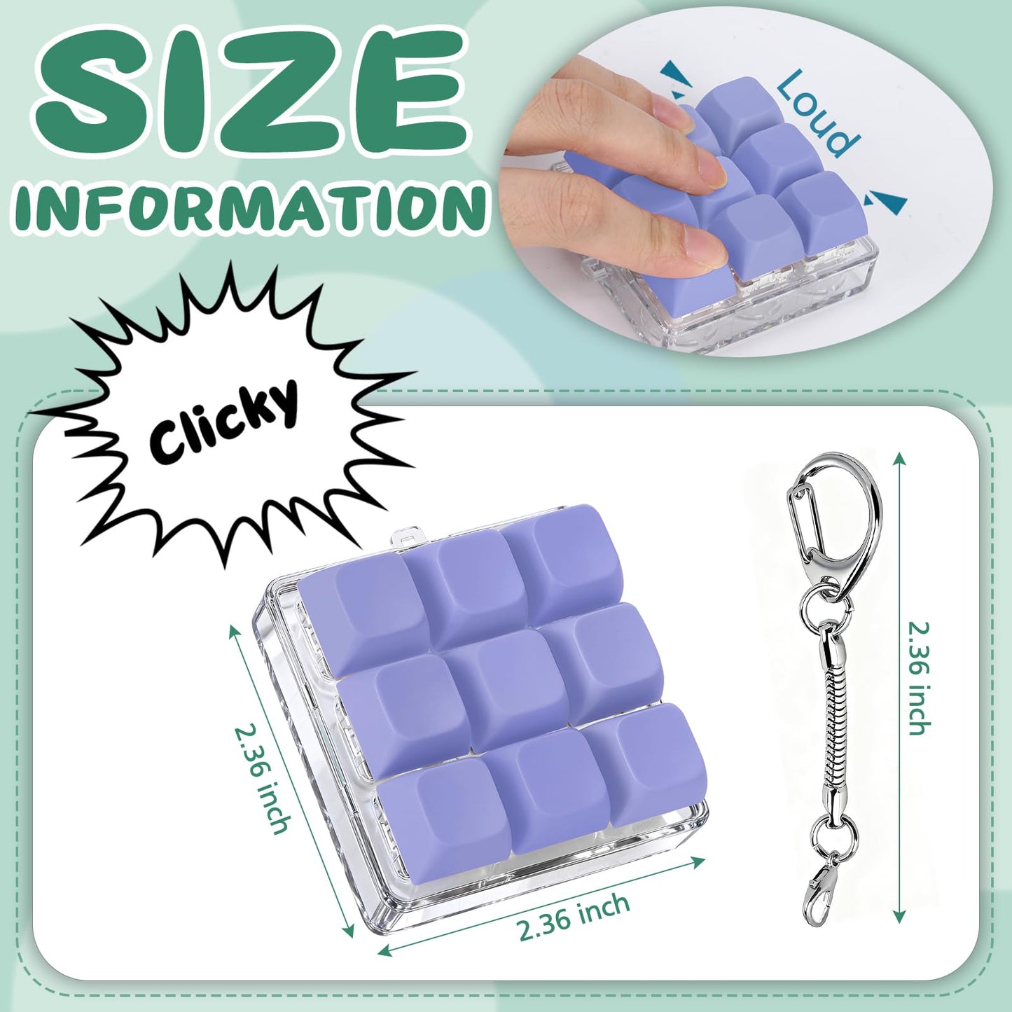 Axlksia Keyboard Fidget Toy – Clicker Keychain for Adults (Style M) | Stress Relief & Focus