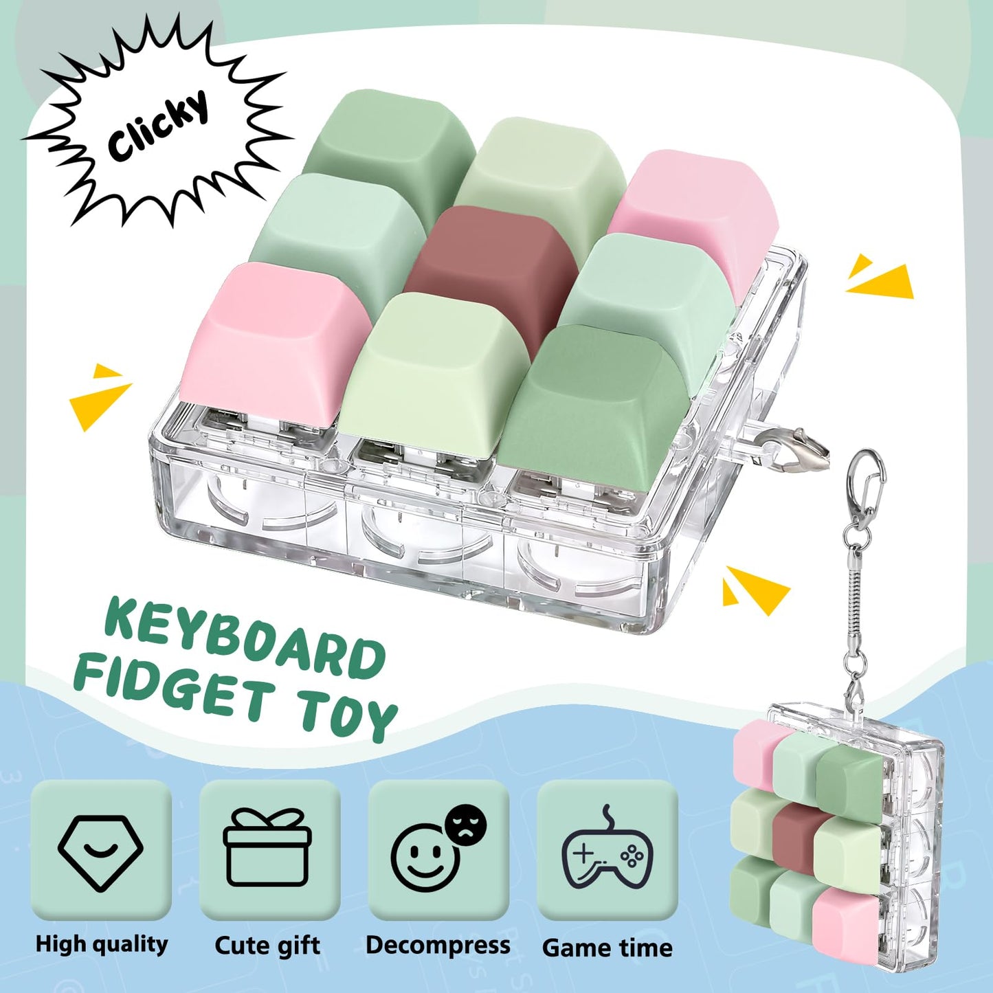 Axlksia Keyboard Fidget Toy Style X – Portable Stress Relief & Focus