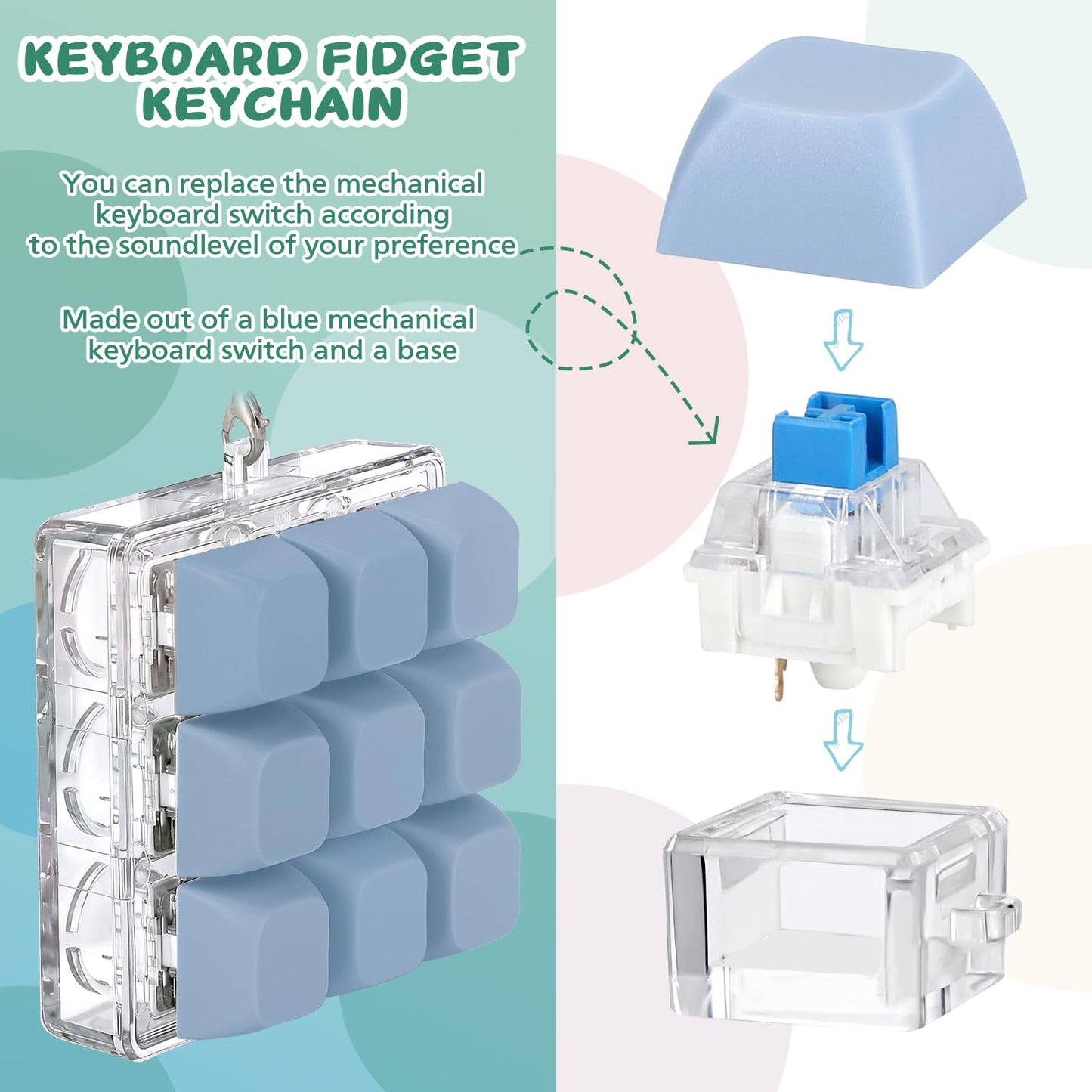 Axlksia Keyboard Fidget Toy – Portable Stress-Relief Clicker