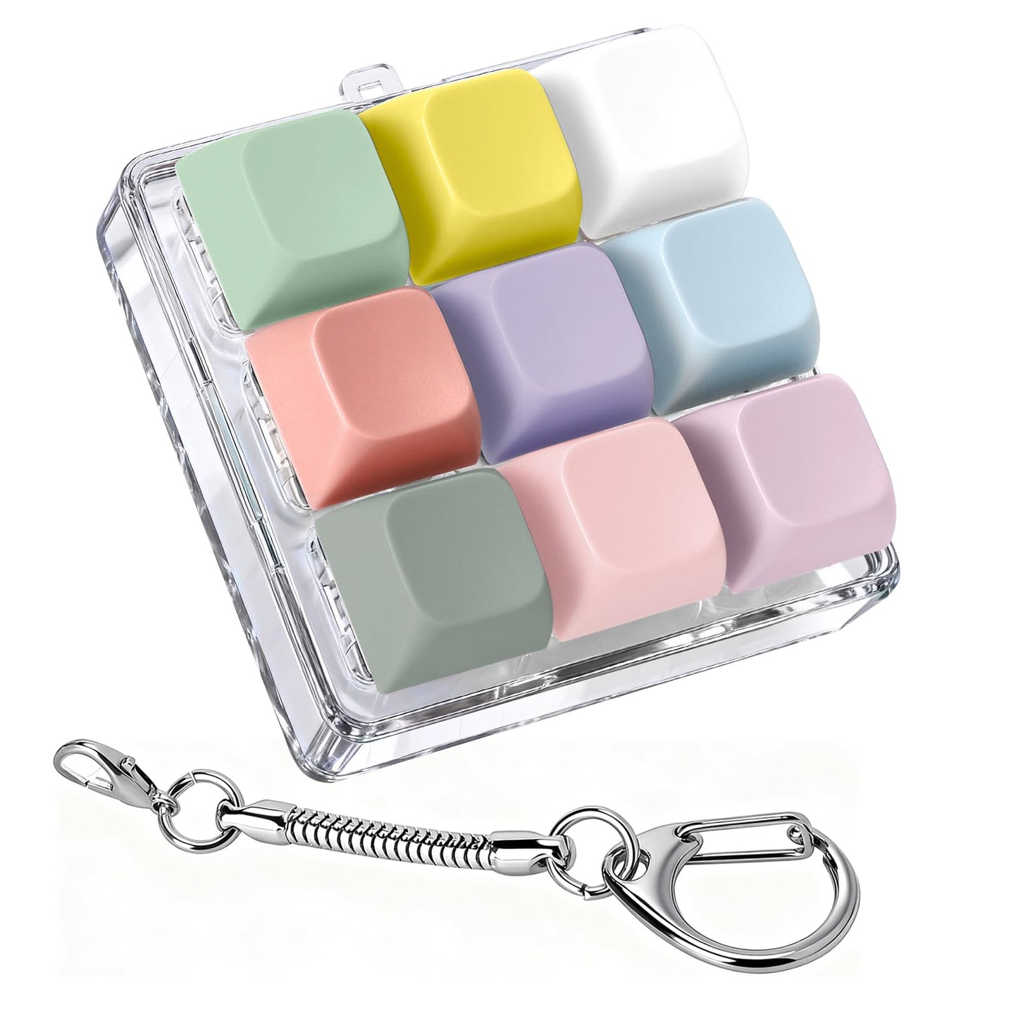 Axlksia Keyboard Fidget Toy – Fidget Clicker Keychain for Adults (Style S)