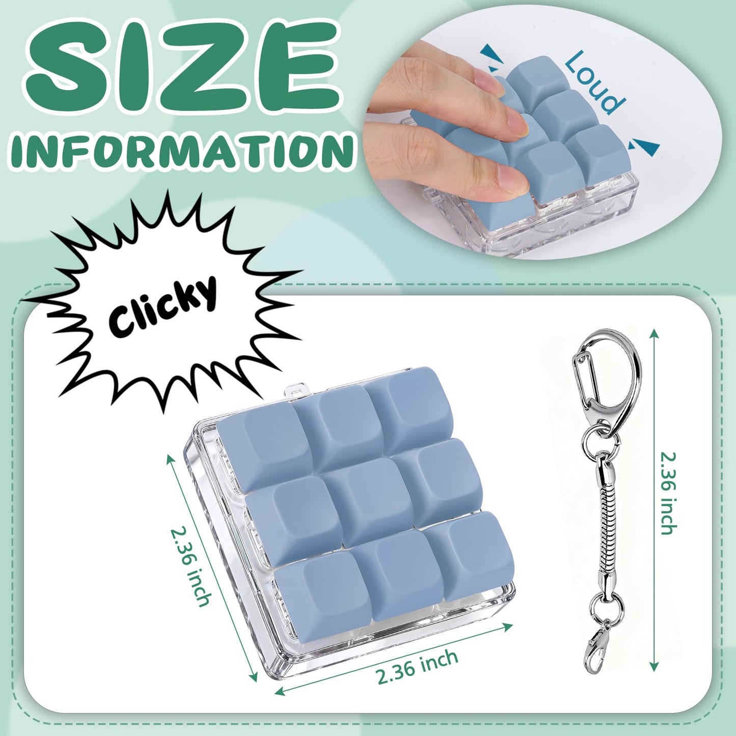 Axlksia Keyboard Fidget Toy – Portable Stress-Relief Clicker