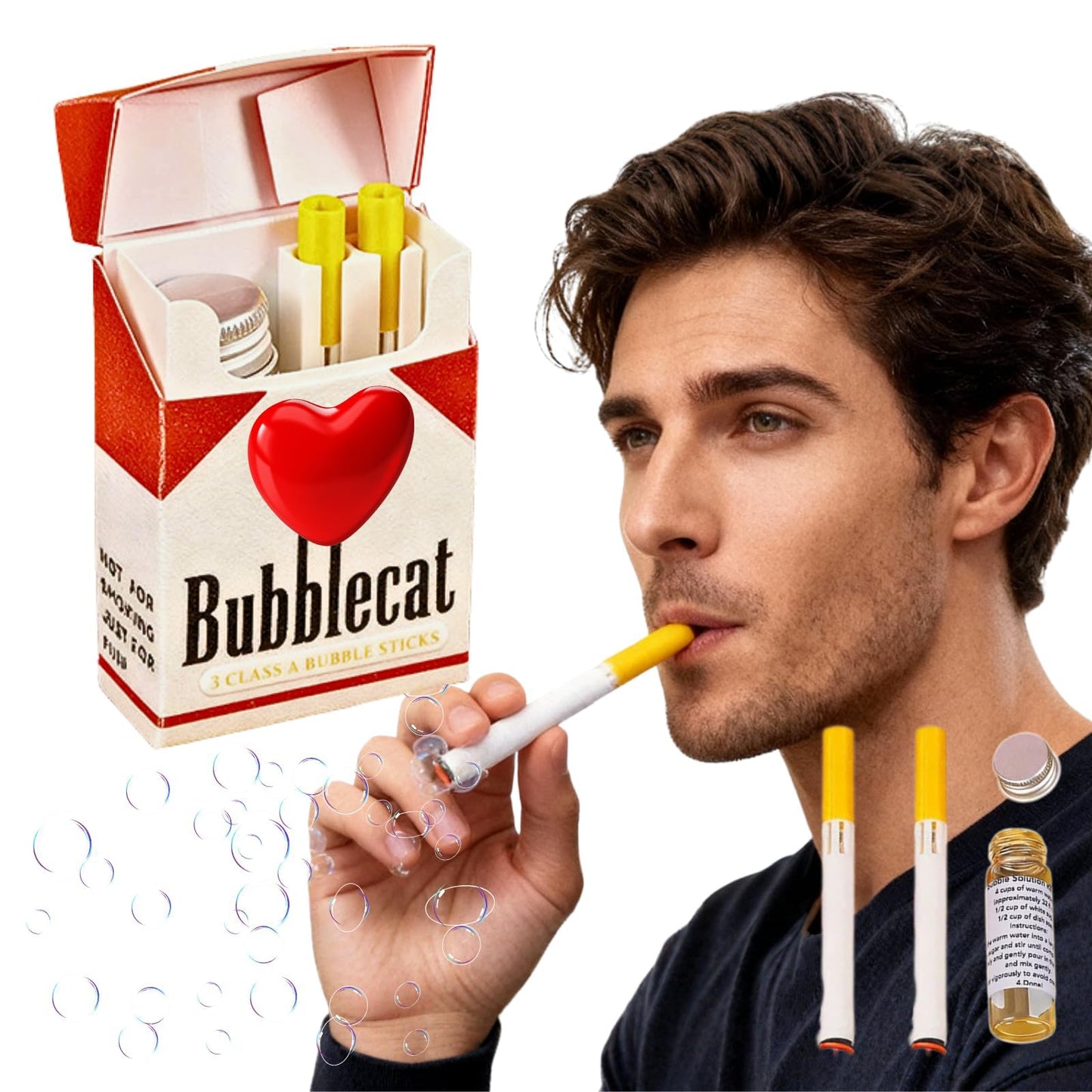 Axonkit Bubble Cigarette Stress Relief Accessory | Mini Bubble Blower for Desk Fun