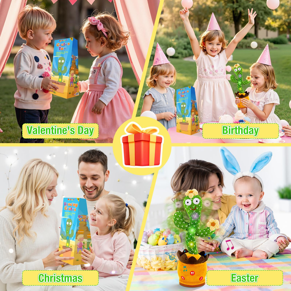 Ayeboovi Dancing Talking Cactus Baby Toy — Repeats What You Say with Volume Adjustable Flowering Cactus