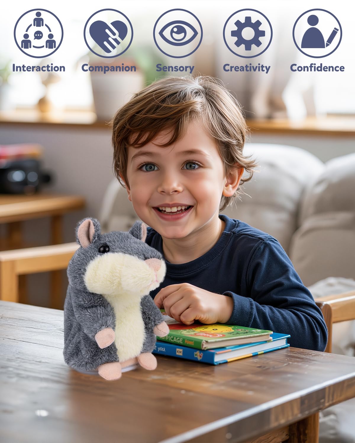 Ayeboovi Talking Hamster Toy – Repeats What You Say, Interactive Plush for Kids