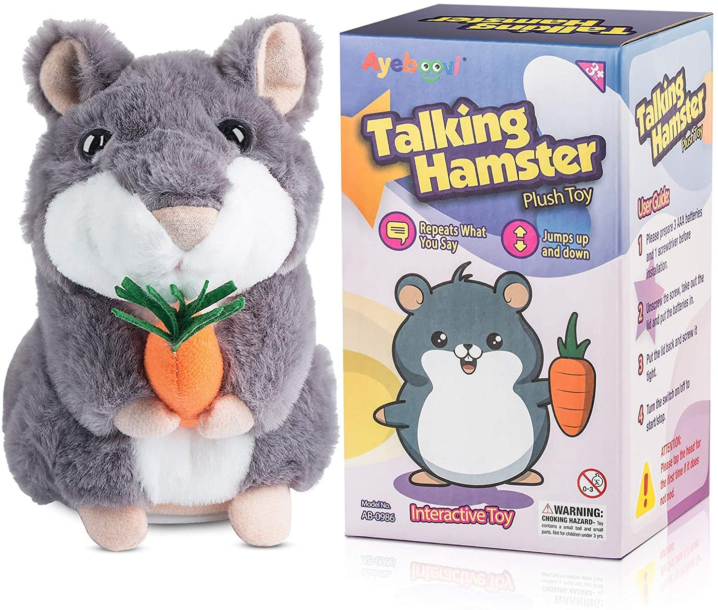 Ayeboovi Talking Hamster Repeats What You Say | Interactive Toy for Ages 2-7