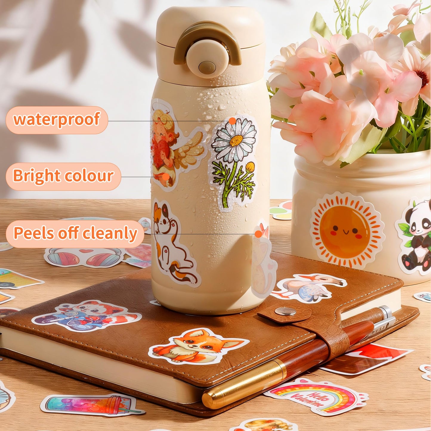 AYGXU Valentine’s Day Stickers Gift Set for Kids – 300 Stickers + 50 Cards