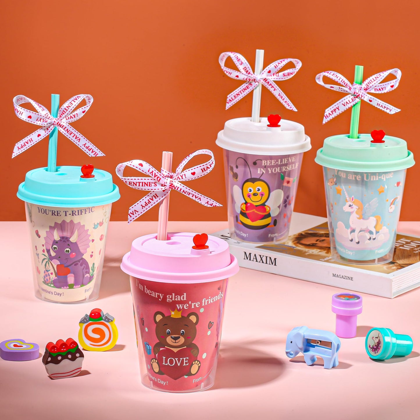 AYGXU 24-Piece Valentines Day Stationery Set for Kids – Classroom Gifts & Cards