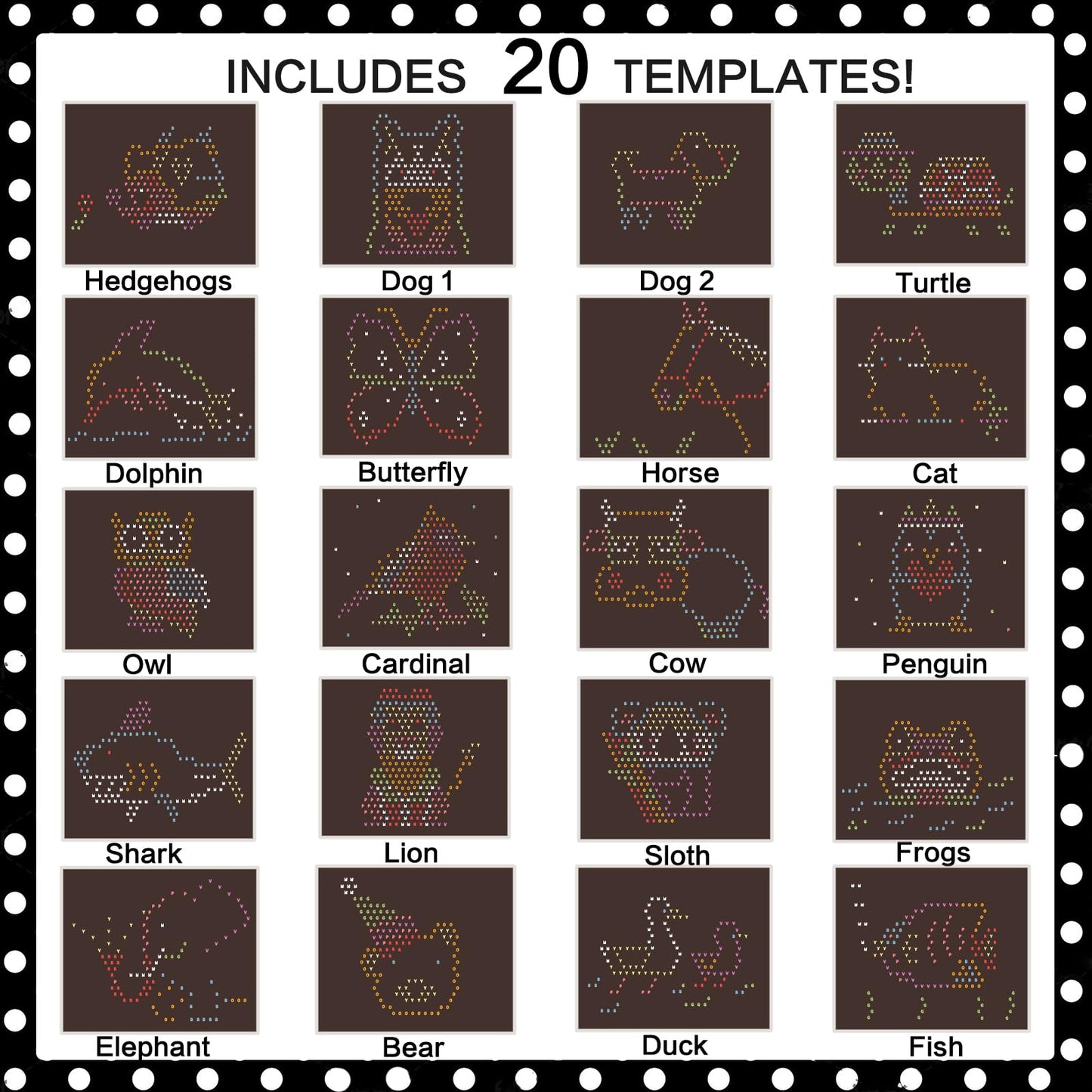 Ayidawedo 20PCS Refill Templates for Lite Brite – Animal Theme