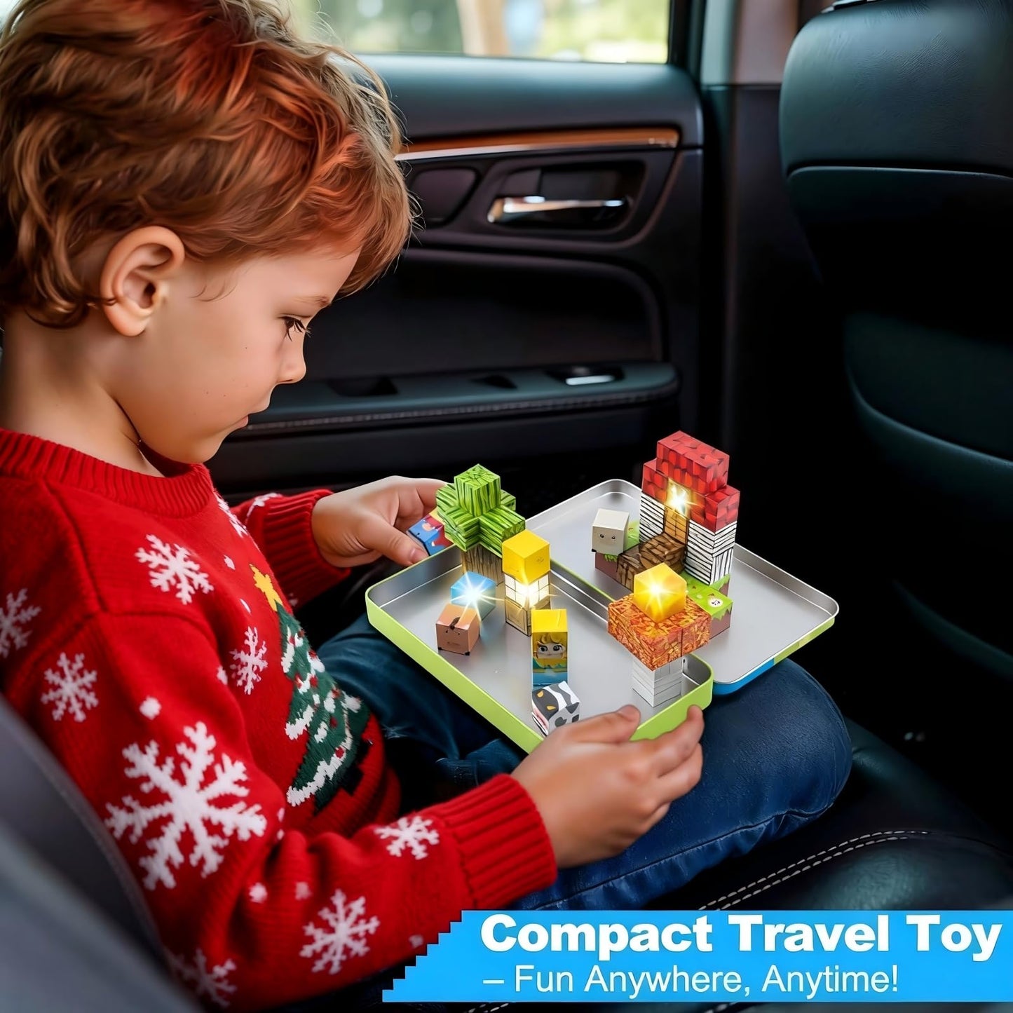 Aywewii Magnetic Blocks 45 PCS – Portable STEM Travel Toy for Kids 3-5 (Farm Edition 1)
