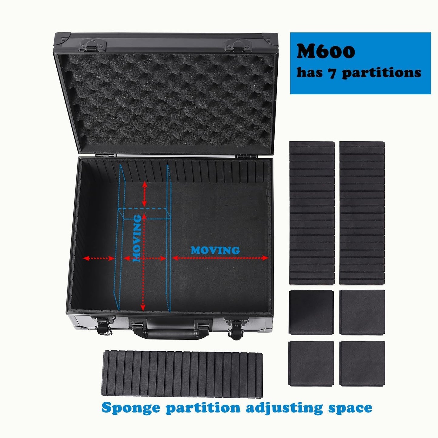 Azamou Toploaders Storage Box – 3x4 35pt, Holds 600+ Toploaders (M600-Black)