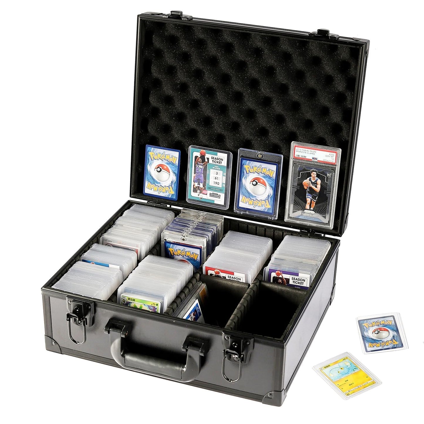 Azamou Toploaders Storage Box – 3x4 35pt, Holds 600+ Toploaders (M600-Black)