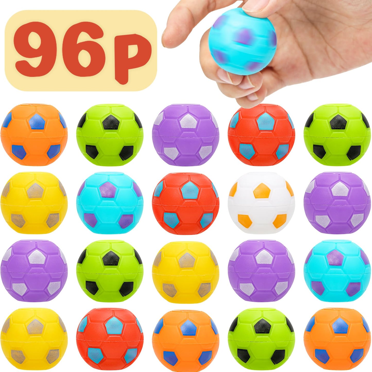 AZEN 96-Piece Soccer Ball Mini Fidget Spinners — Party Favors & Goody Bag Fillers