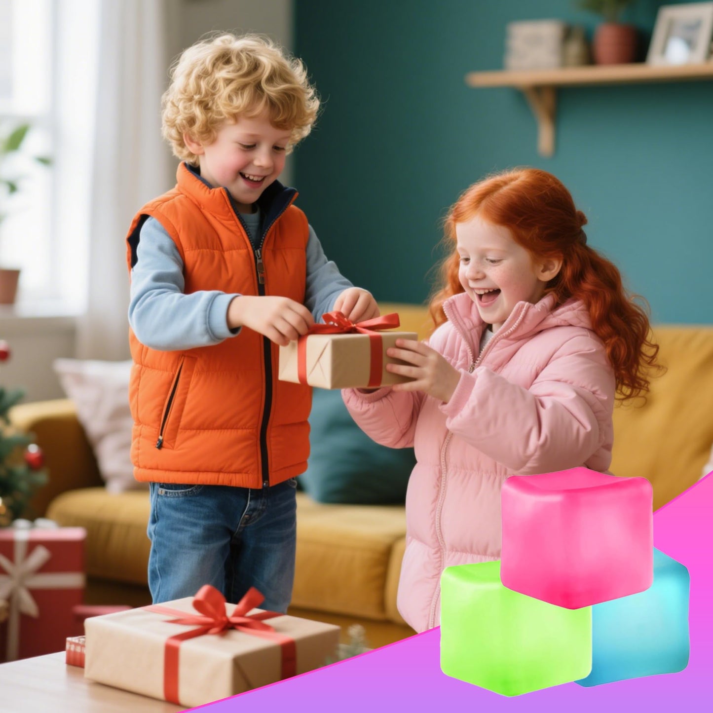 Azurphoric 3Pcs Stress Cube Squishy Toys – Slow Rising, Quiet Fidget Balls for Focus & Calm