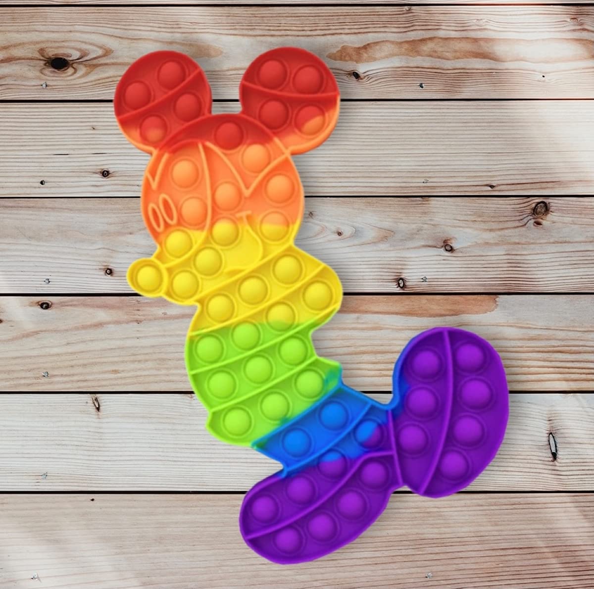 Azsure Lifestyle Large Sensory Silicone Pop It Rainbow Mouse – Stress Relief & Focus