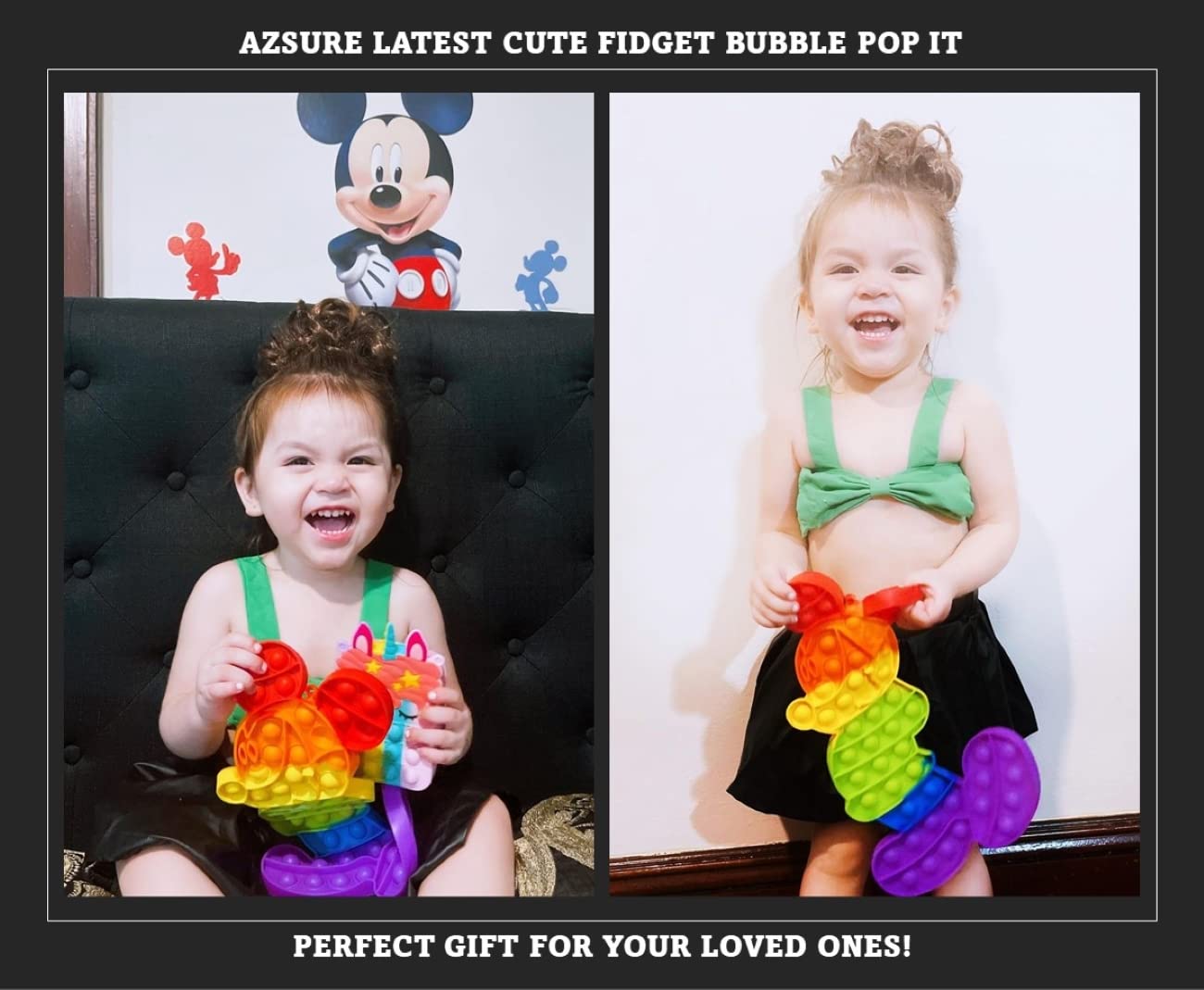 Azsure Lifestyle Large Sensory Silicone Pop It Rainbow Mouse – Stress Relief & Focus