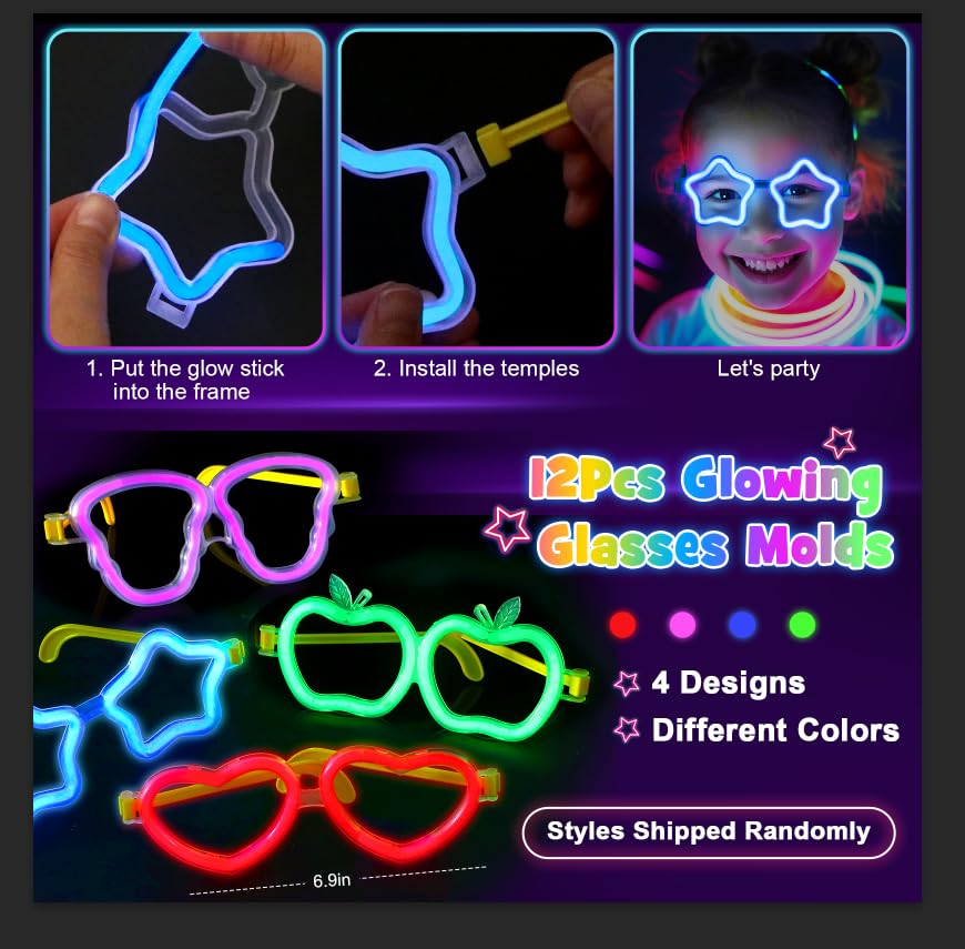 B Bascolor Glow in the Dark Party Supplies – 260 Pcs Light Up Party Favors