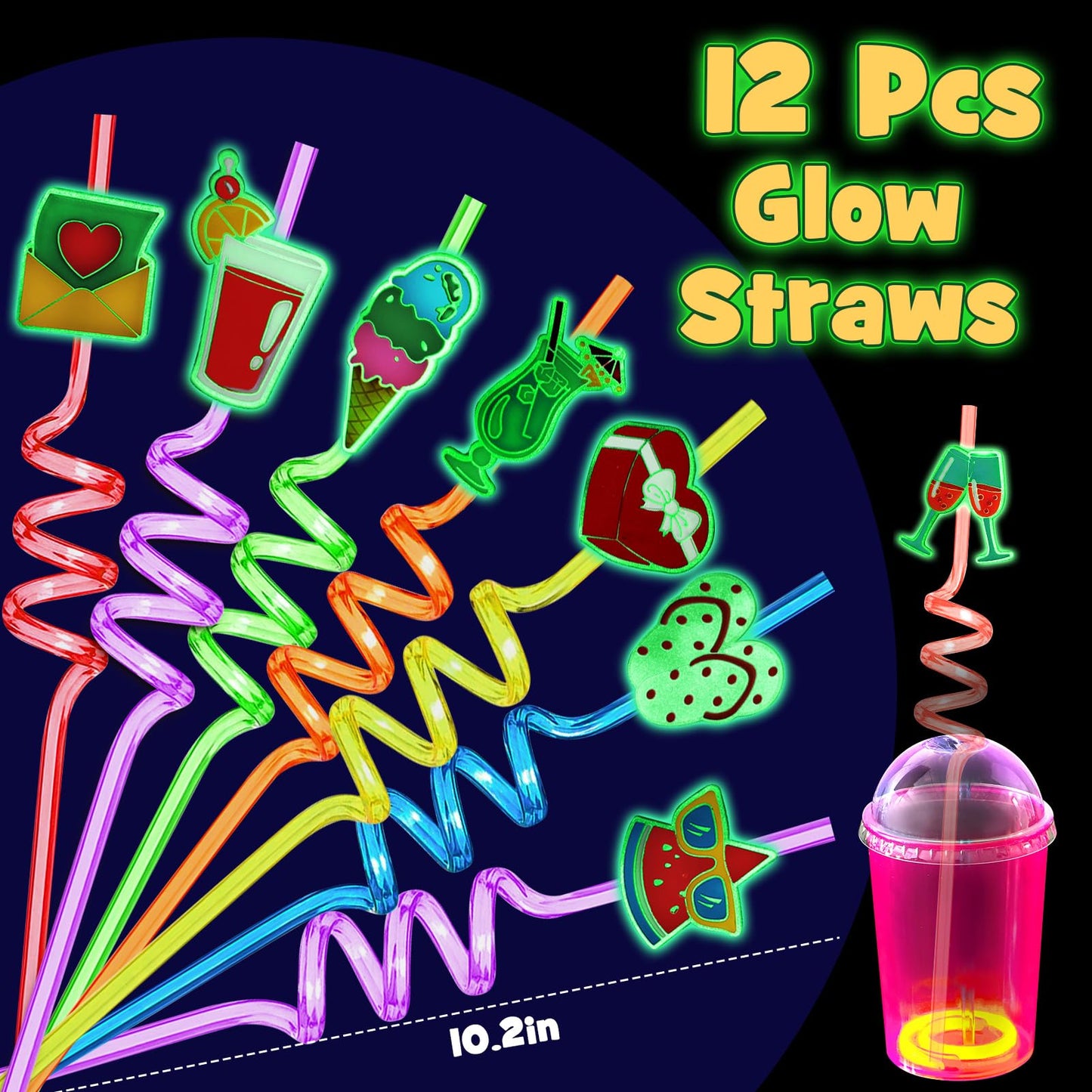 B Bascolor Glow in the Dark Party Supplies – 260 Pcs Light Up Party Favors