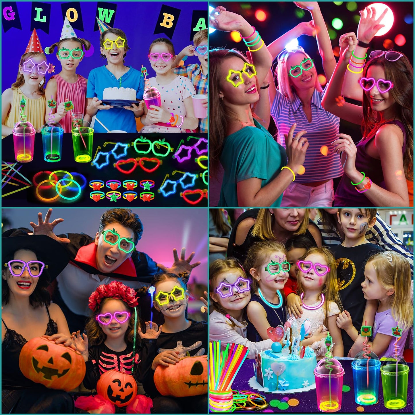 B Bascolor Glow in the Dark Party Supplies – 260 Pcs Light Up Party Favors