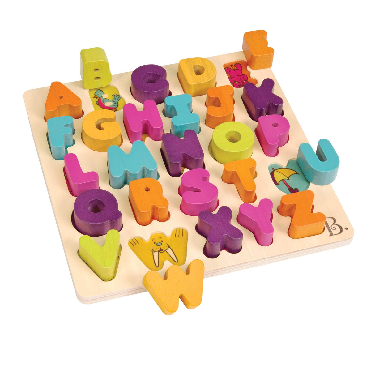 B. toys Alpha B. Tical – Wooden Alphabet Puzzle (26 Letters) for Toddlers