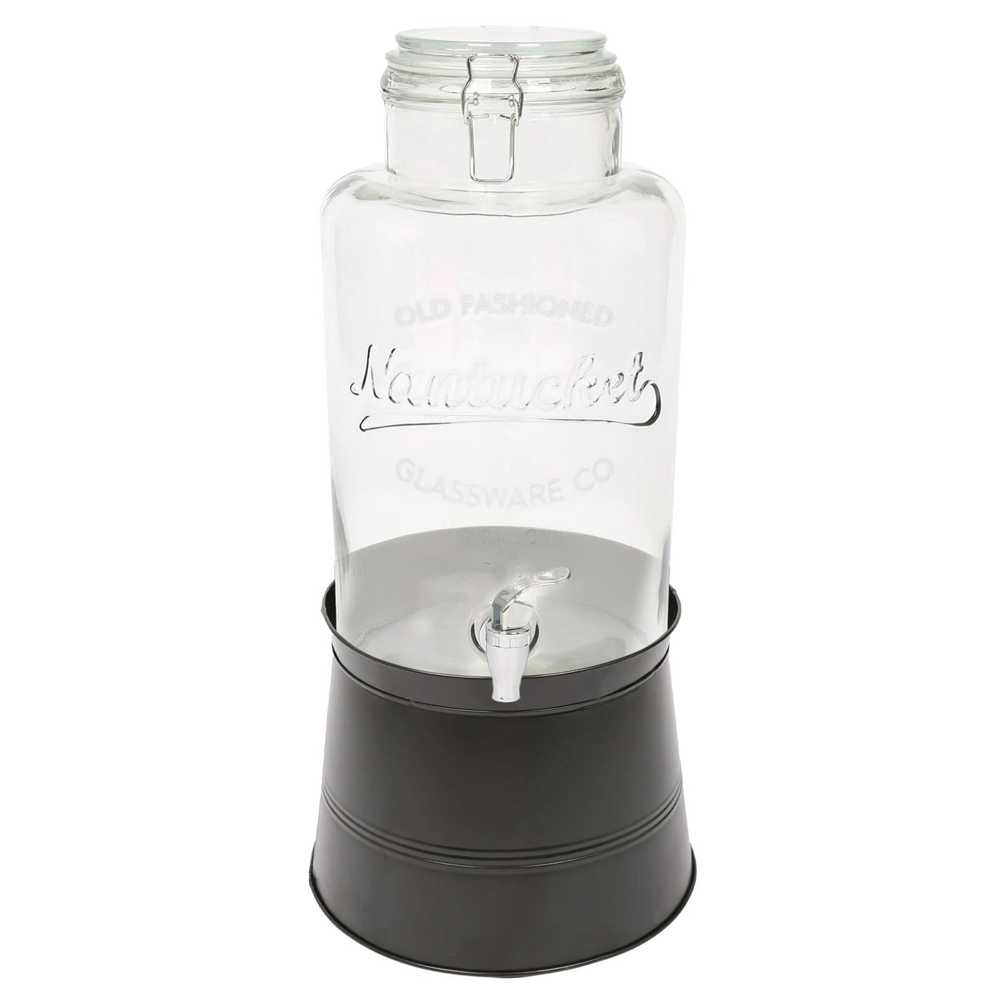 8.7L Glass Drinks Dispenser with Tap & Bucket Stand