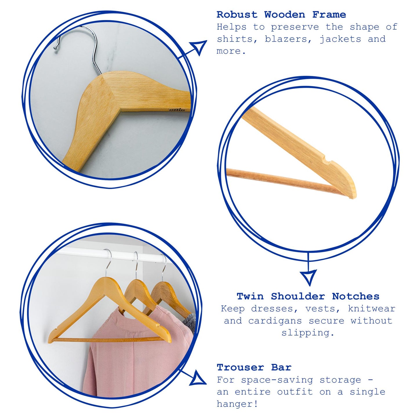 Wooden Children's Hangers - Pack of 10