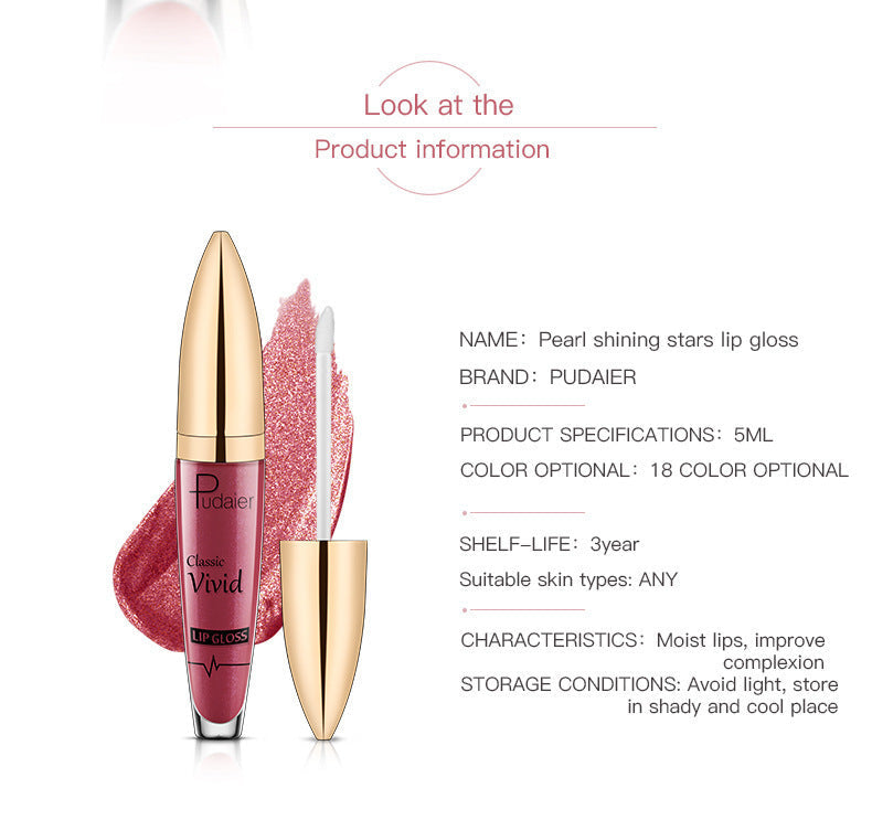 Pudaier Glitter Flip Matte Shimmer Lip Gloss