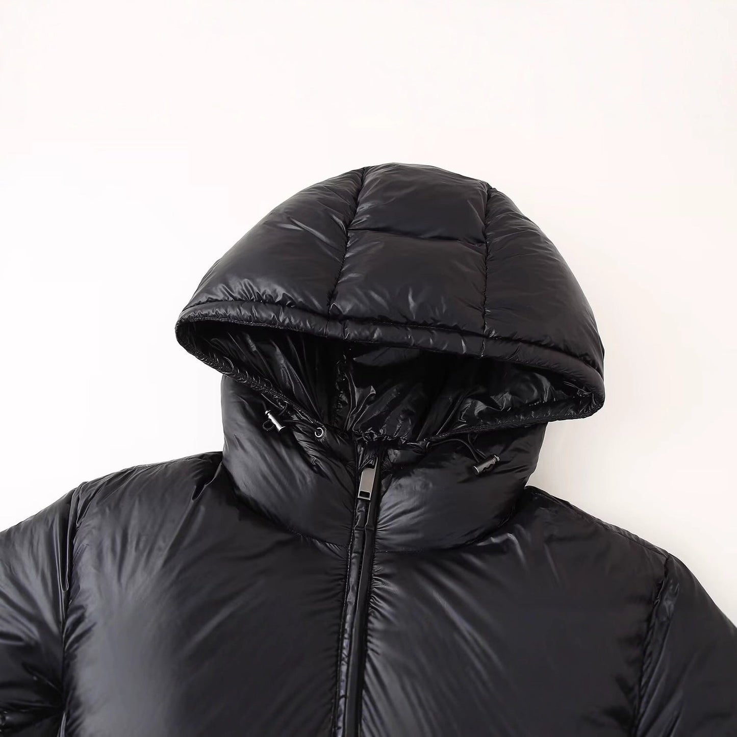 Simple And Versatile Hooded Two-tone Padded Cotton Jacket