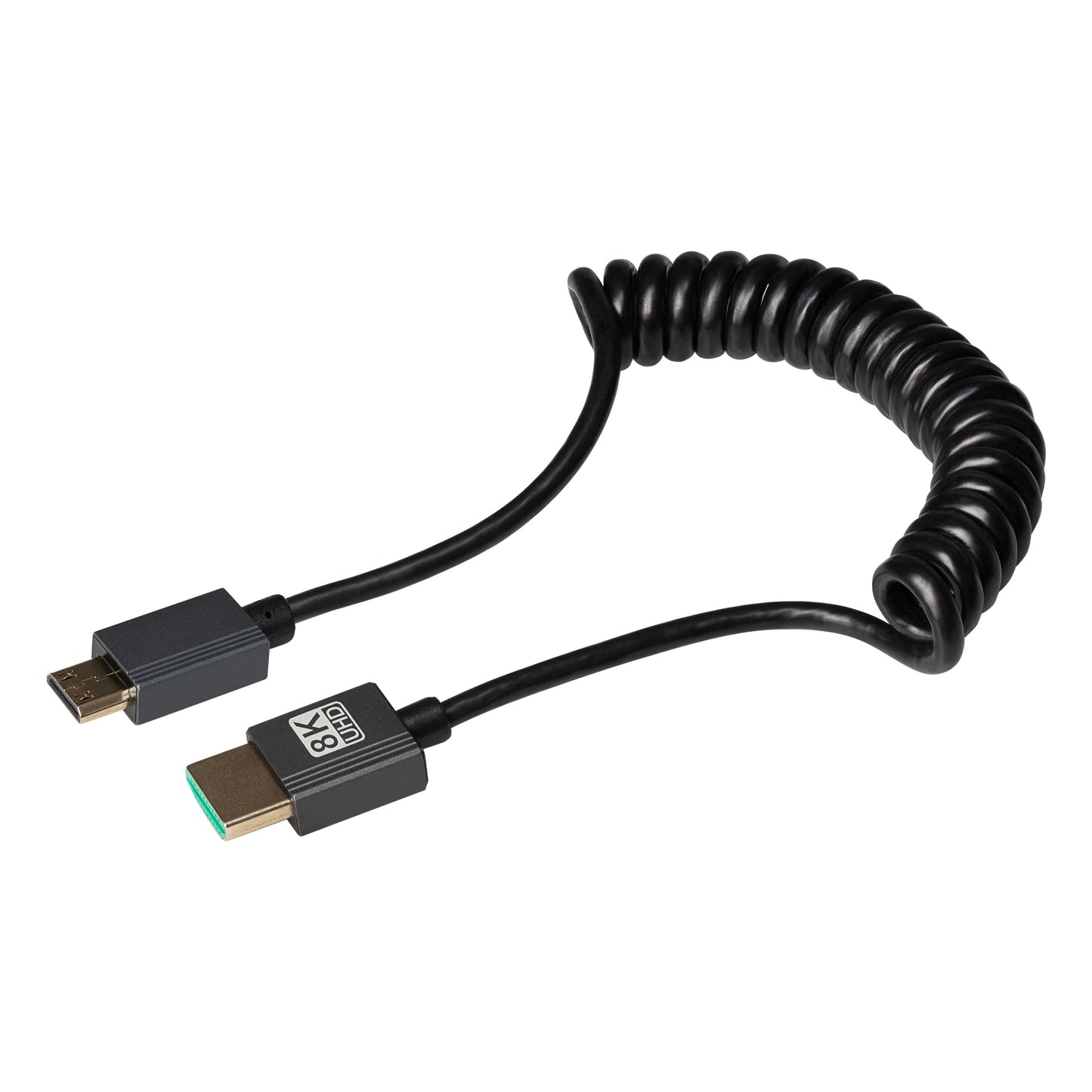 Maplin HDMI to Mini HDMI 8K Ultra HD Coiled Cable - Black, 1m
