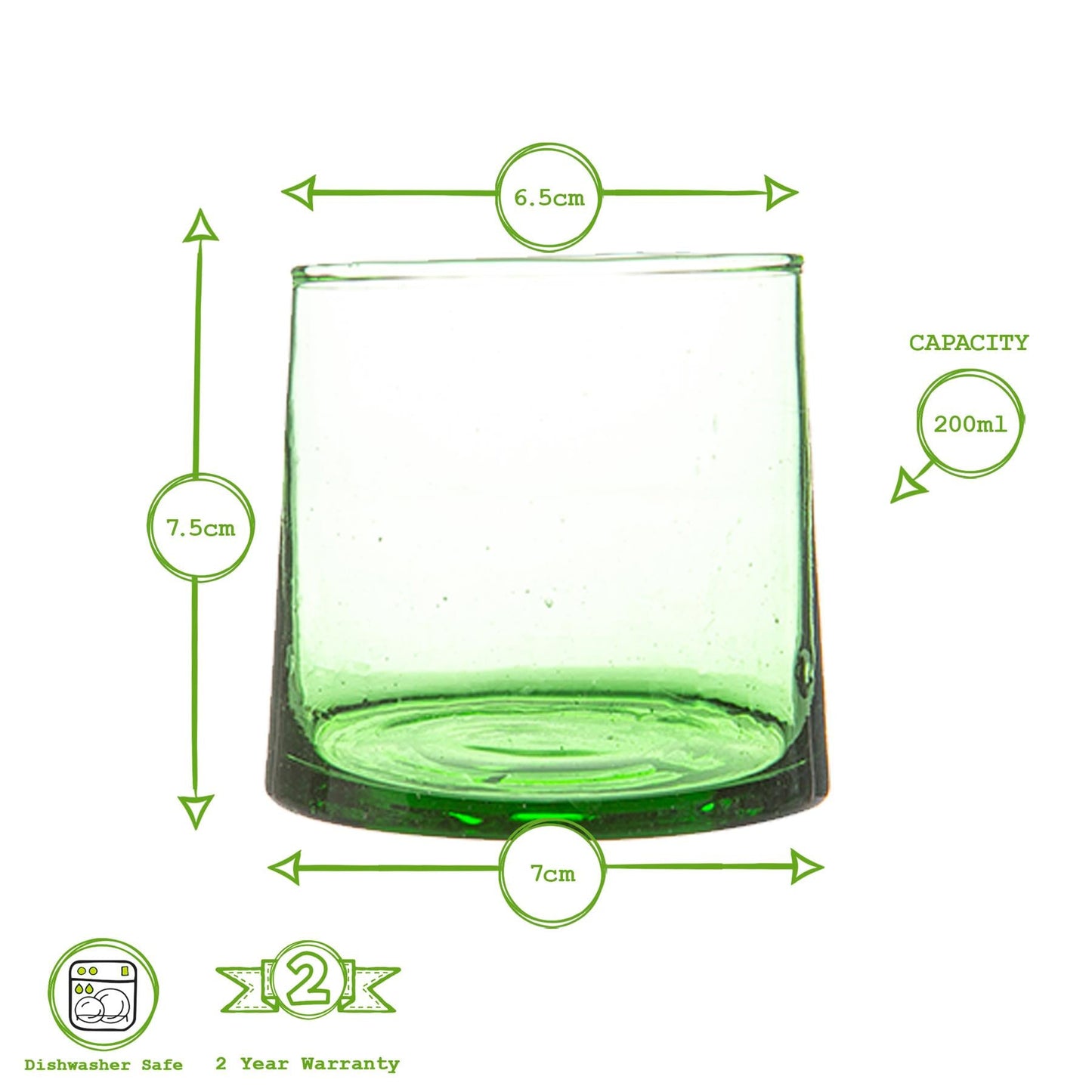 200ml Merzouga Recycled Tumbler Glasses - Pack of Six