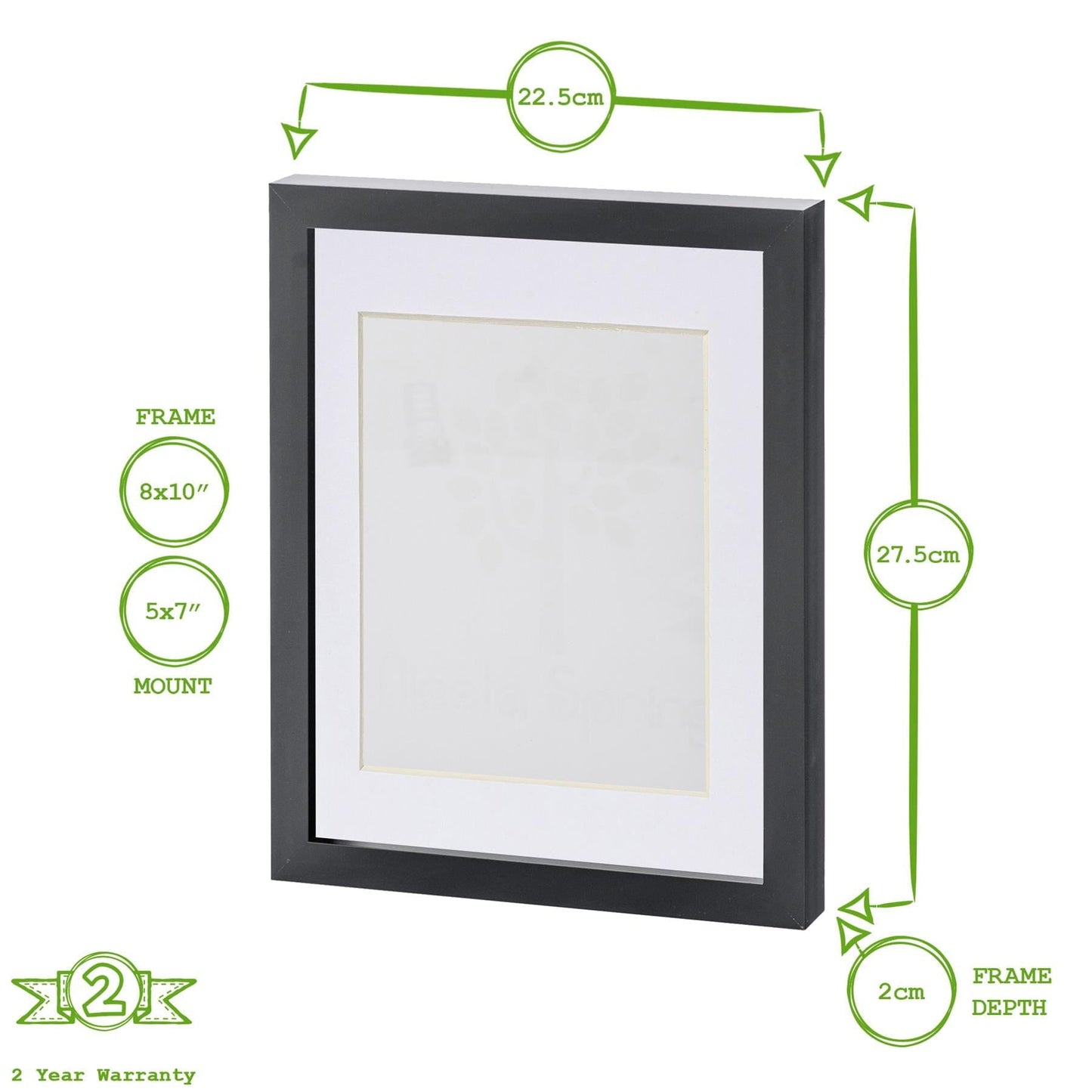 Grey 8" x 10" Photo Frame with 5" x 7" Mount