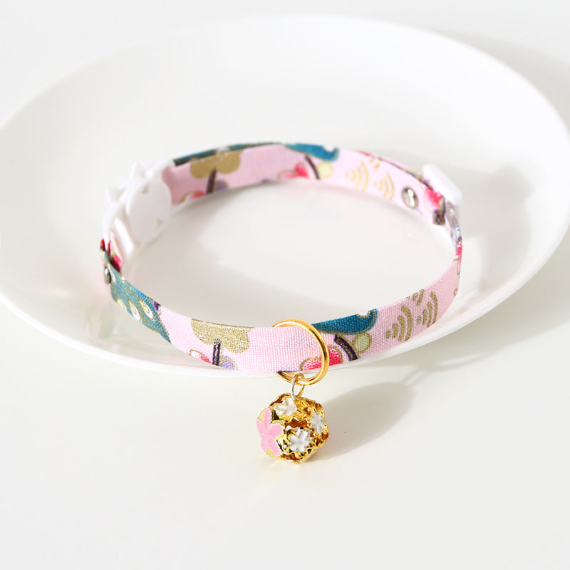 Adjustable Pet Flower Hollow Bell Collar