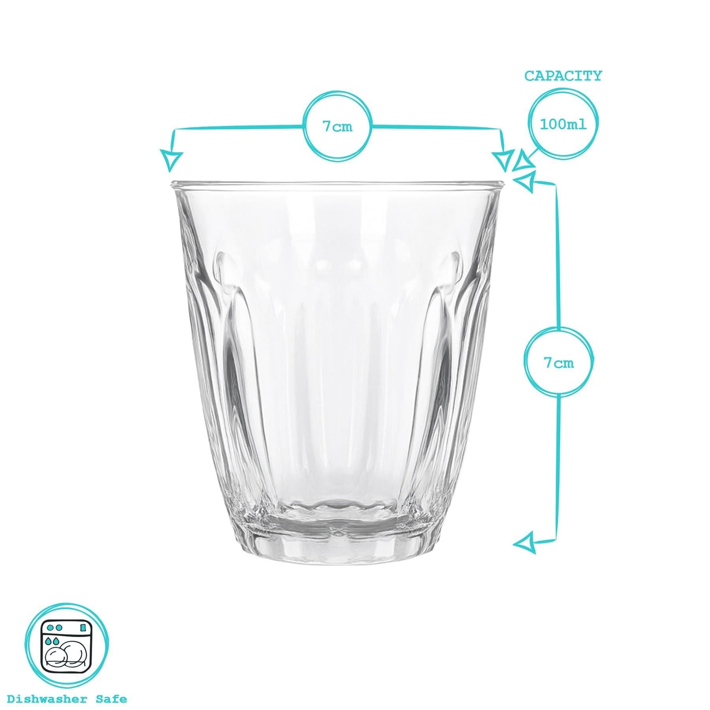 100ml Fluted Espresso Glasses - Pack of 6