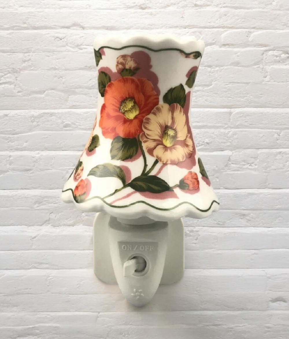 8 INCH FLORAL LED NIGHTLIGHT ORANGE & PASTEL
