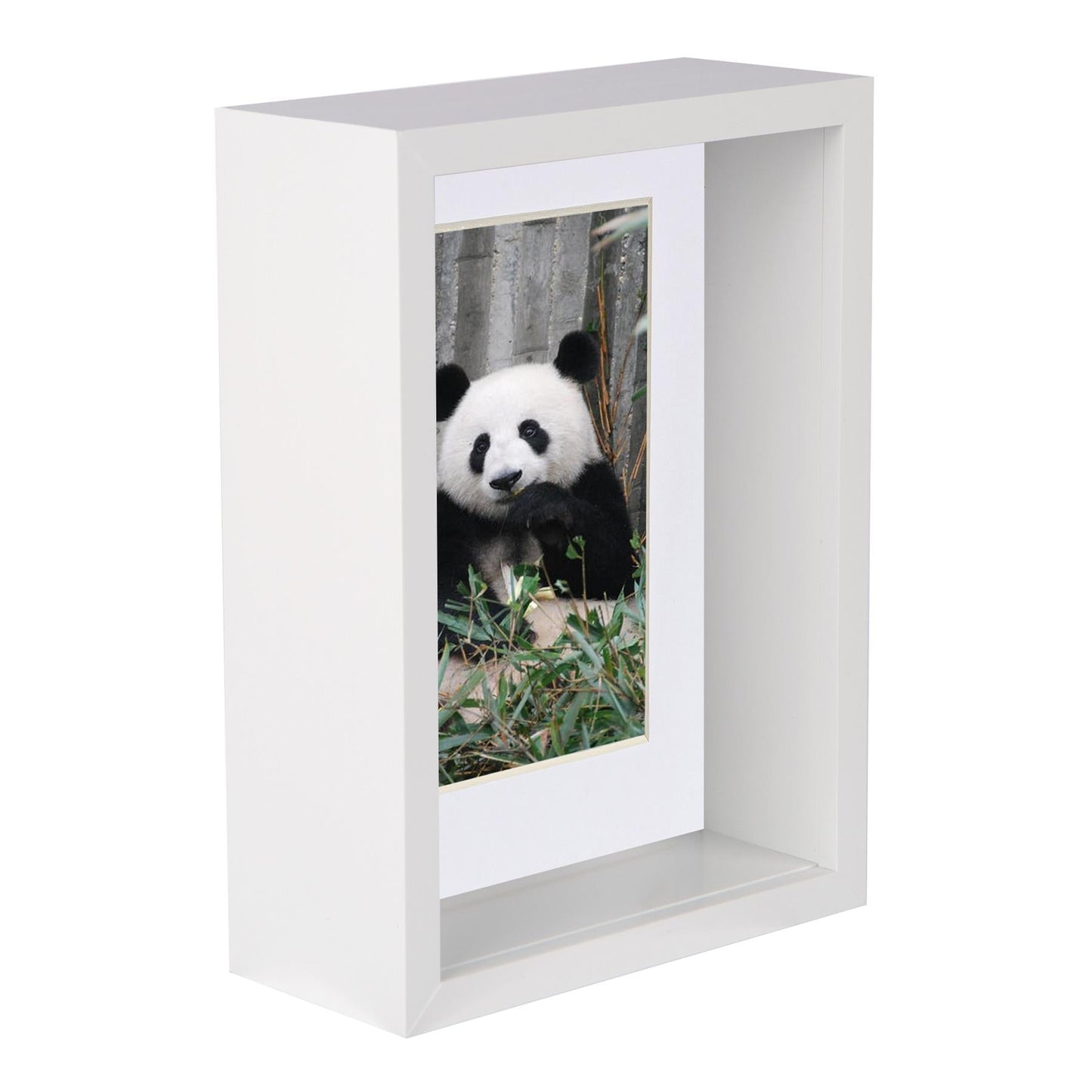 5" x 7" White 3D Deep Box Photo Frame - with 4" x 6" Mount