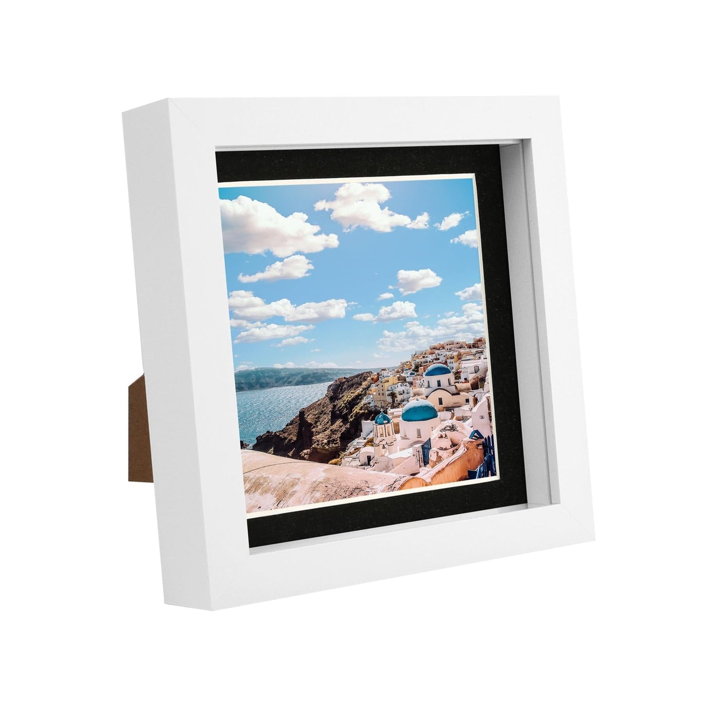 6" x 6" White 3D Box Photo Frame with 4" x 4" Mount