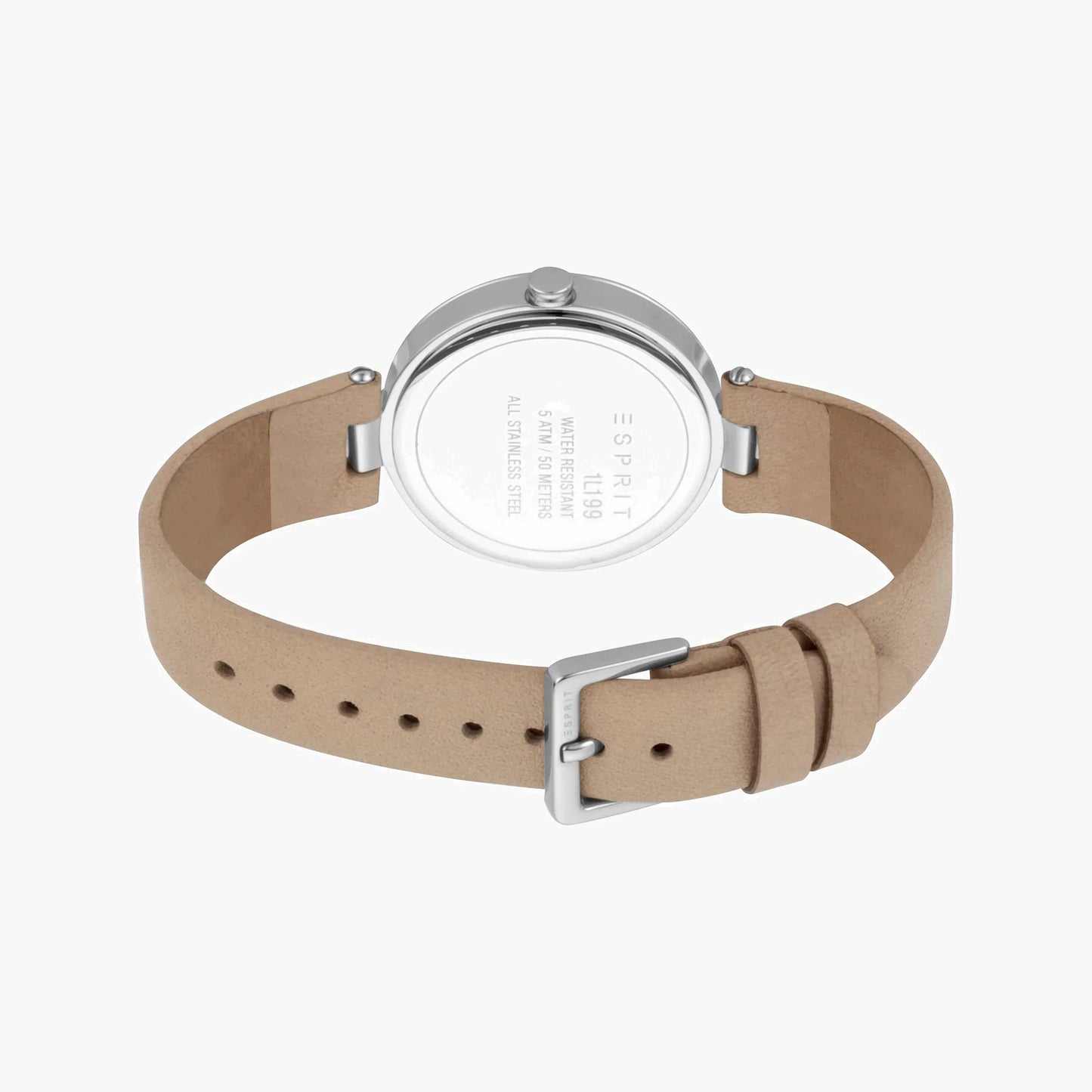 Esprit Women's Beige Leather Watch, White Mother Of Pearls | Es1l094m0055