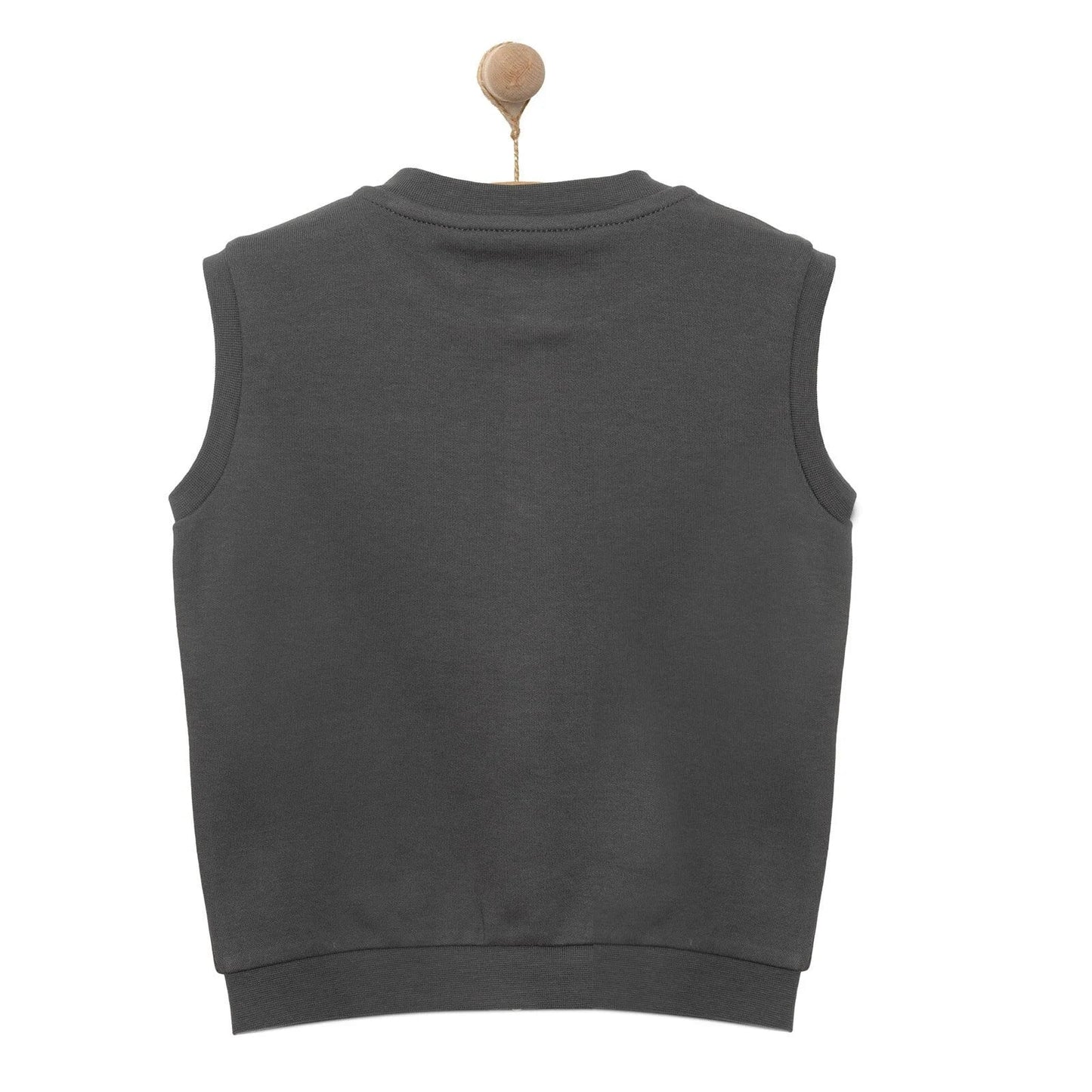 HelloBaby Baby Boy Ribbed Cardigan - Dark Grey