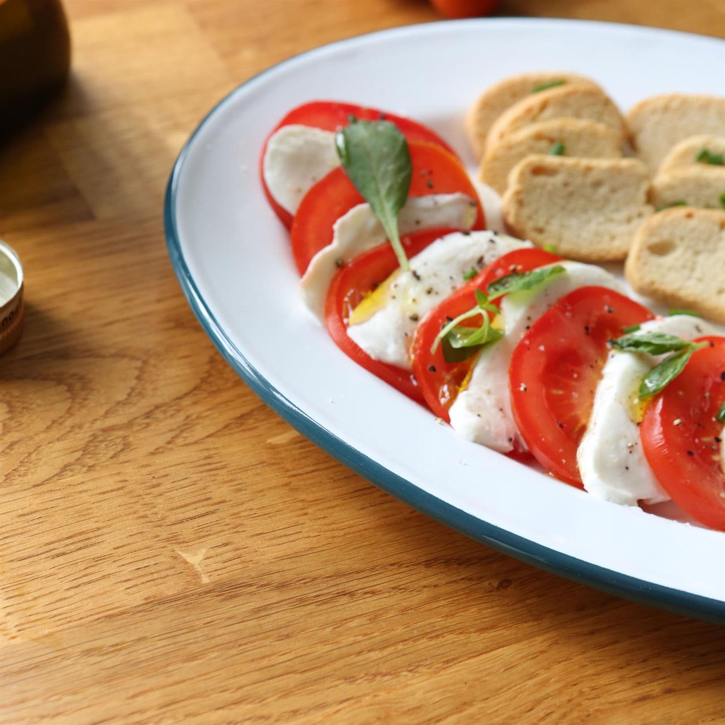 White Enamel Serving Platter - 30cm x 22cm