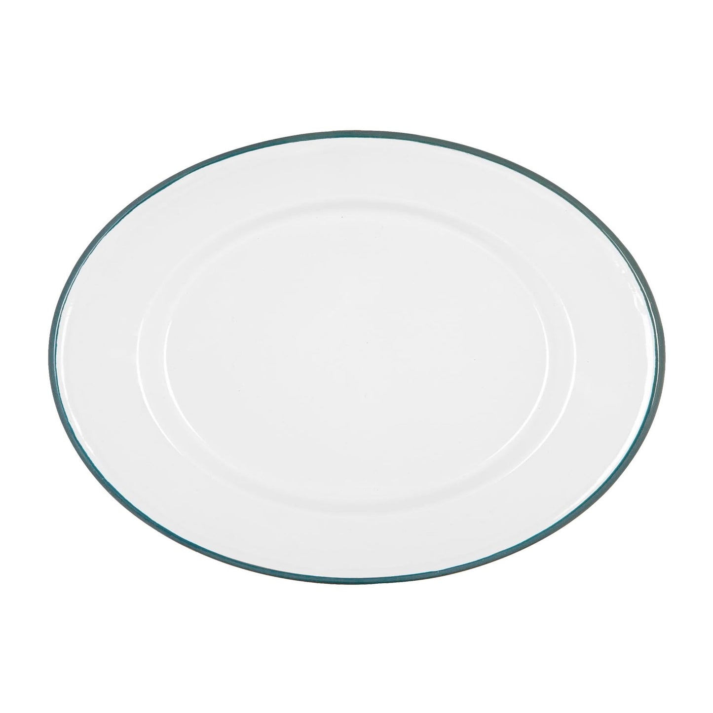White Enamel Serving Platter - 30cm x 22cm