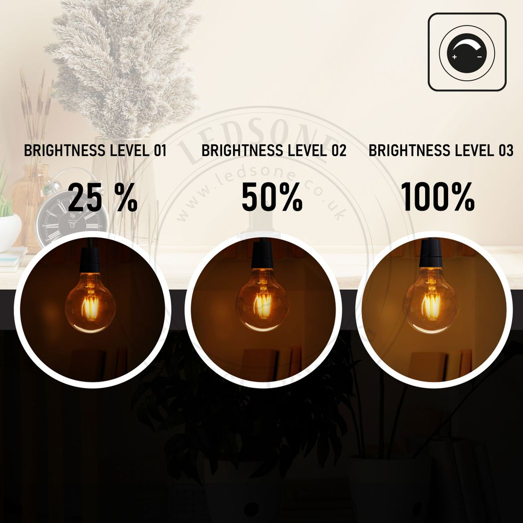 10Pack E27 LED Edison Dimmable Vintage Amber Glass Warm white 2700K Light Bulbs