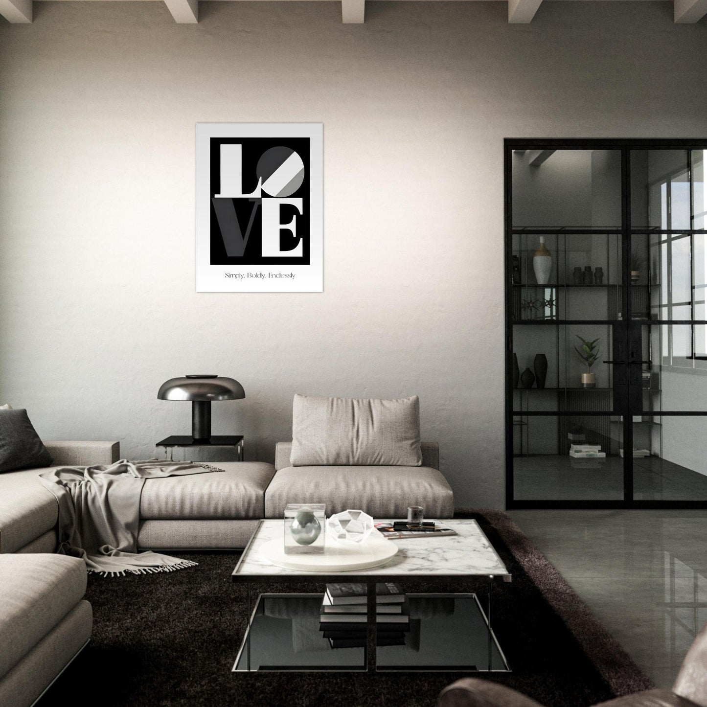 Minimalist Bold Black and White LOVE Poster