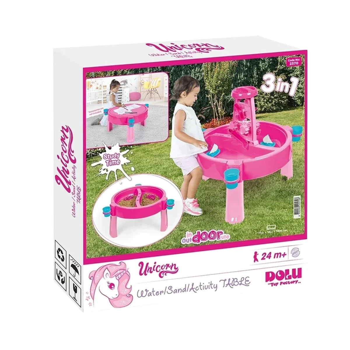 Dolu Unicorn Sand & Water Play Table – Pink