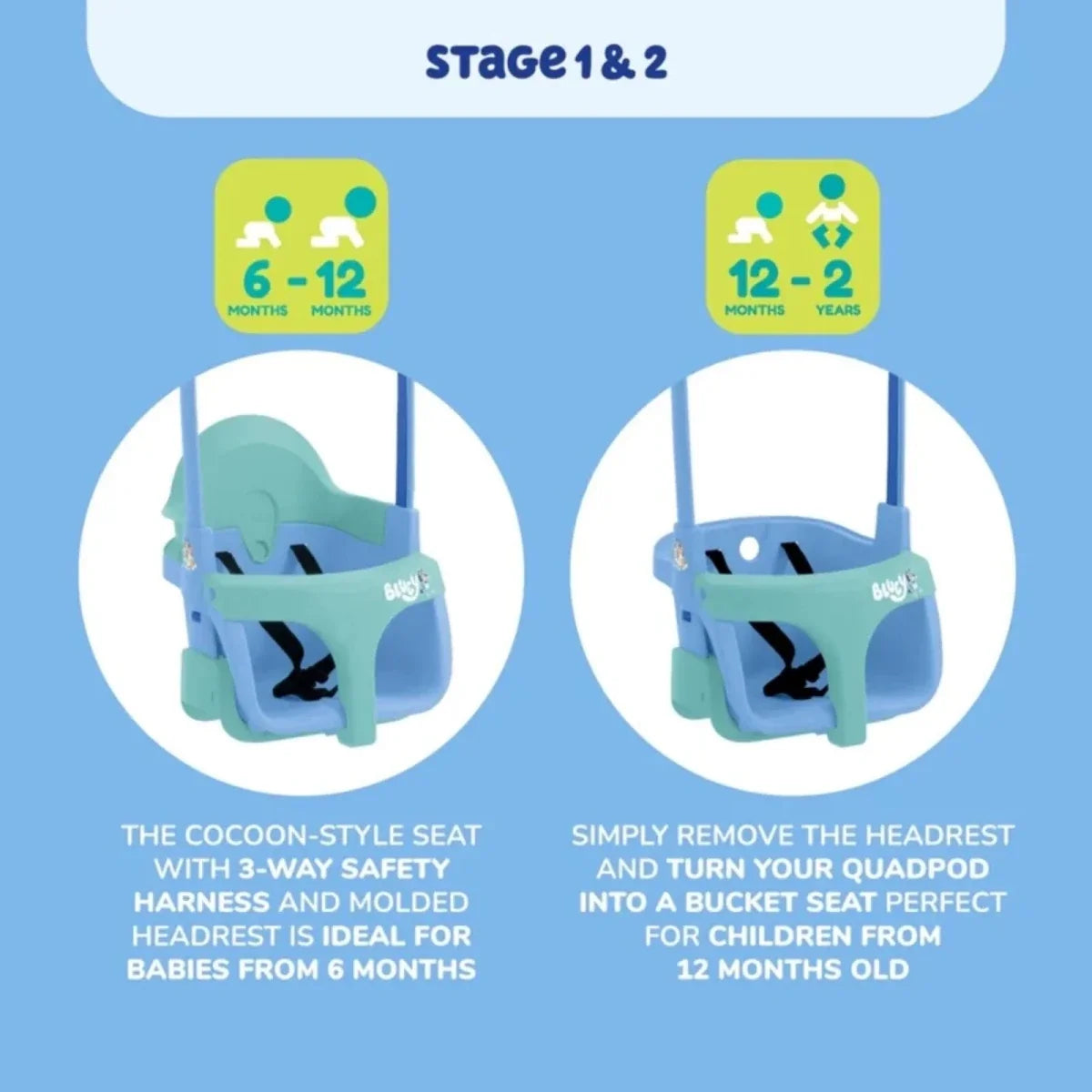 TP Forest Wooden Single Swing with Bluey Quadpod